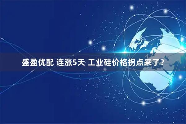 盛盈优配 连涨5天 工业硅价格拐点来了?